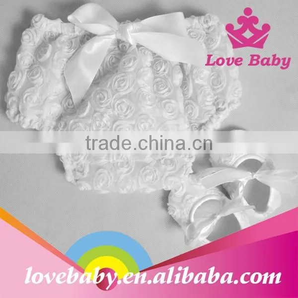 Wholesale Rosette Ruffle Panties Baby Panties Bloomer With Shoes Sets photo-5