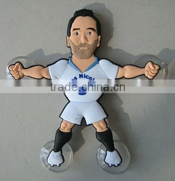 3D plastic sportsmen suction cup figurine for window