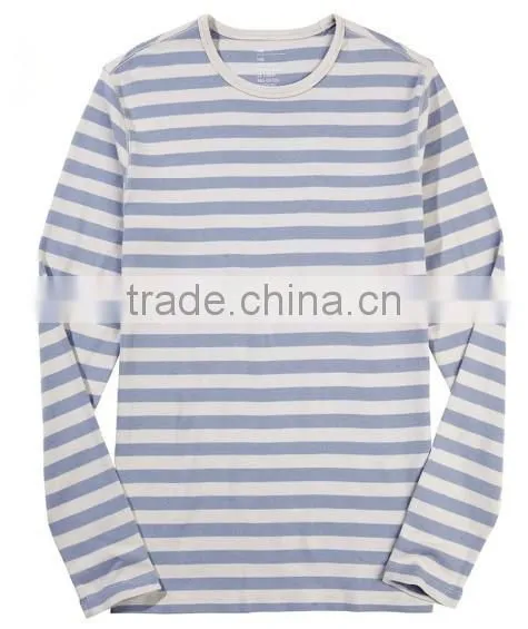 Men's Long Sleeve Round Collar Stripe Fashion R0025 photo-3