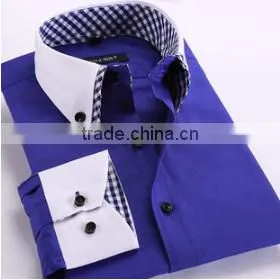 Latest Shirt Designs for Men 2016 Customise Solid Color Men's Dress Fashionable Long Sleeve Uniform t Shirt photo-6