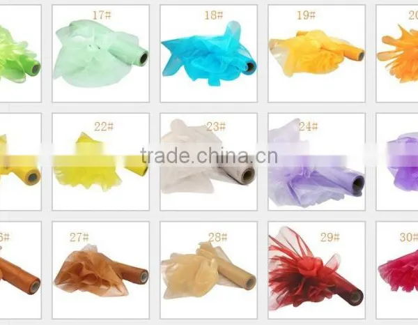 28CM * 25MTR Length Organza Roll Fabric Wedding Party Decor Chair Bows Table Runner Sash photo-5