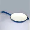 Round Enameled Cast Iron Frying Pan With Helper