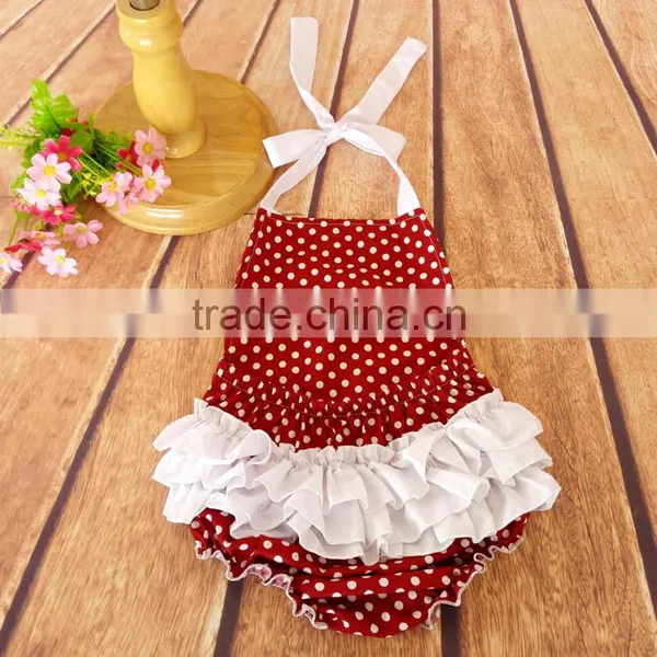 Toddler Girls' Cotton Colors Dots Printed Rompers Outfit photo-2