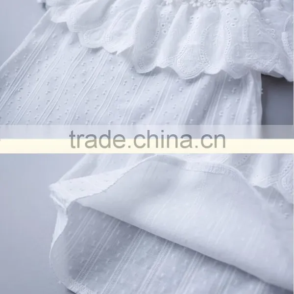 Wholesale Children Off Shoulder Full Blouse Design Solid Color Shirts Baby Girls New Style Lace Shirt photo-6
