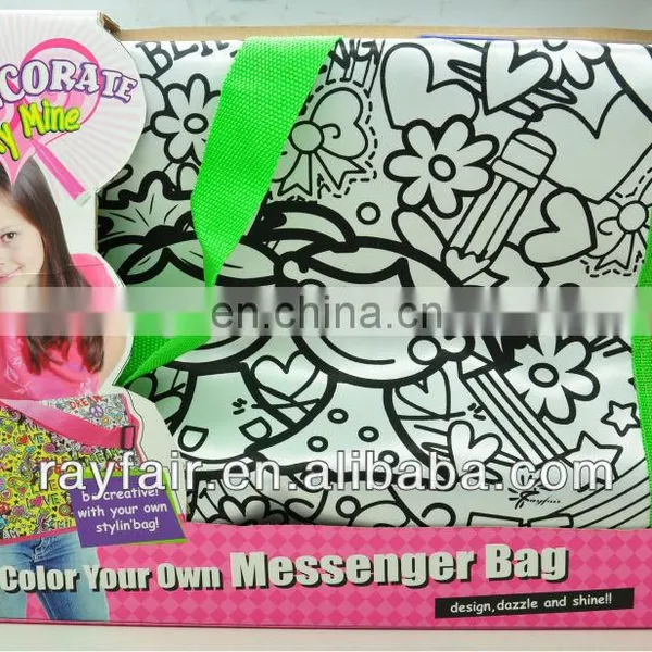 Diy painting school bag/messenger bag