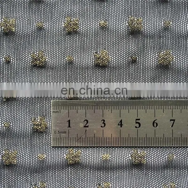 New Black Floral Nylon Spandex Metallic Net Fabric photo-2