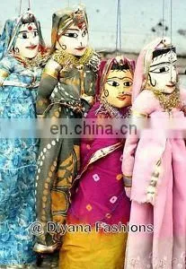 5 Pair of Rajasthani Indian Puppets Home Decorative Decor Marionettes Kathputli INDIAN DOLL COUPLE HOME DECOR VINTAGE Wholesale photo-4