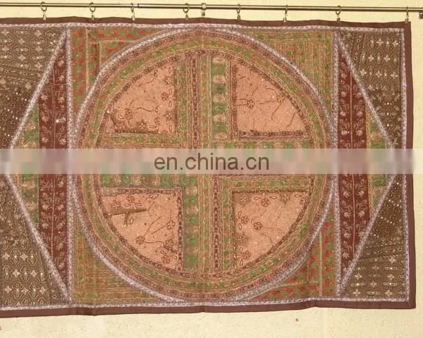 Designer Silk Cotton Old Sari Patchwork Wall Hangings and Tapestries photo-5
