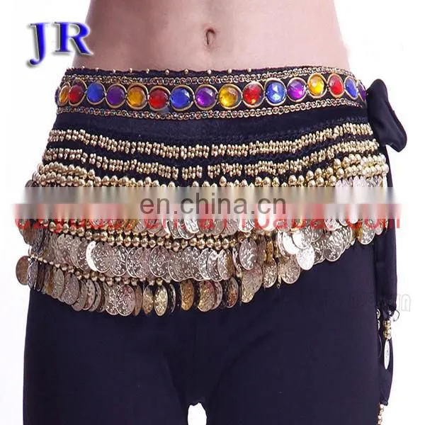 Y-2002 Wholesale Cheap 248 Coins and 338 Coins Velvet Belly Dance Hip Scarf Belt for Women photo-2