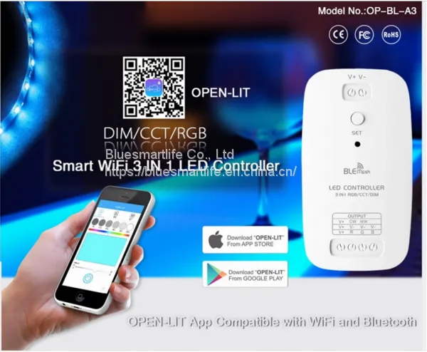 DIM/CCT/RGB 3 IN 1 BLE MESH LED Контроллер