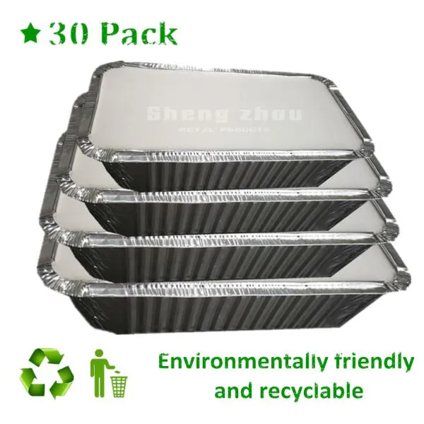 [30 Pack] Aluminum Pans With Lids, Aluminum Foil Pans for Baking, Aluminum Disposable Pans for Parties, Deep Steam Table Pans (600 ML)