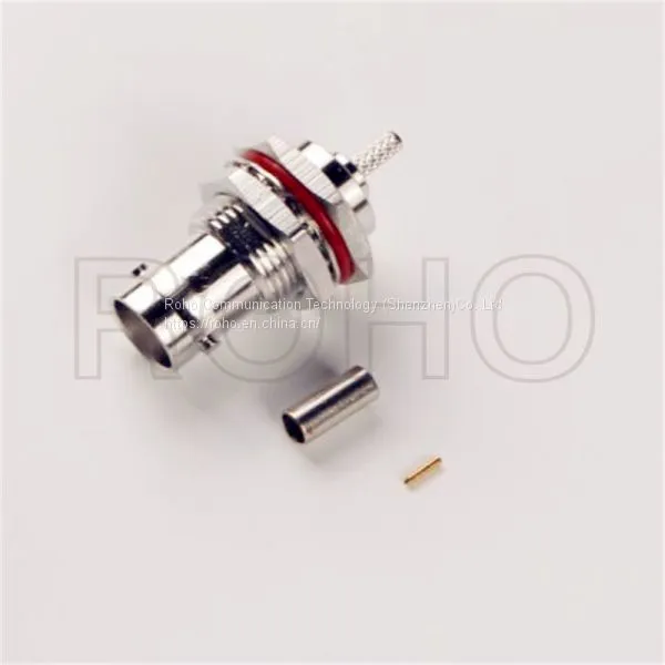 BNC Female Bulkhead Mount RF Coaxial Cable Electrical Terminal Wire Connector