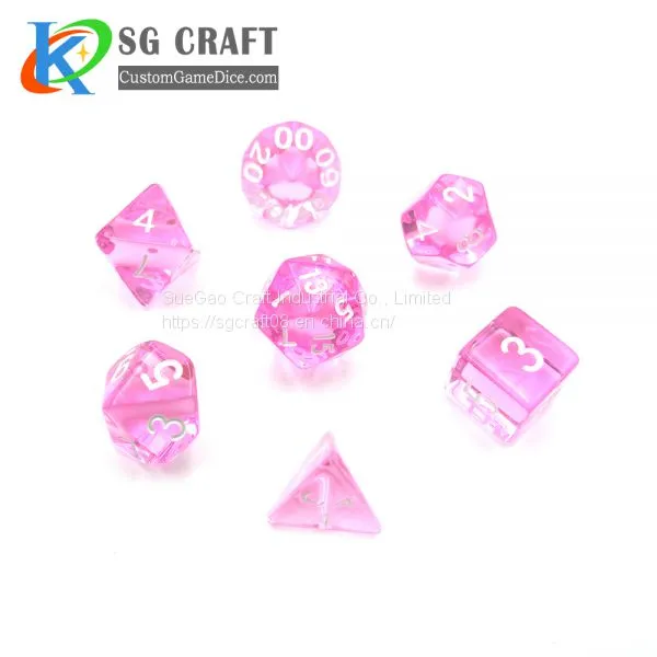 Customized Logo Engraved Translucent Polyhedral Dice