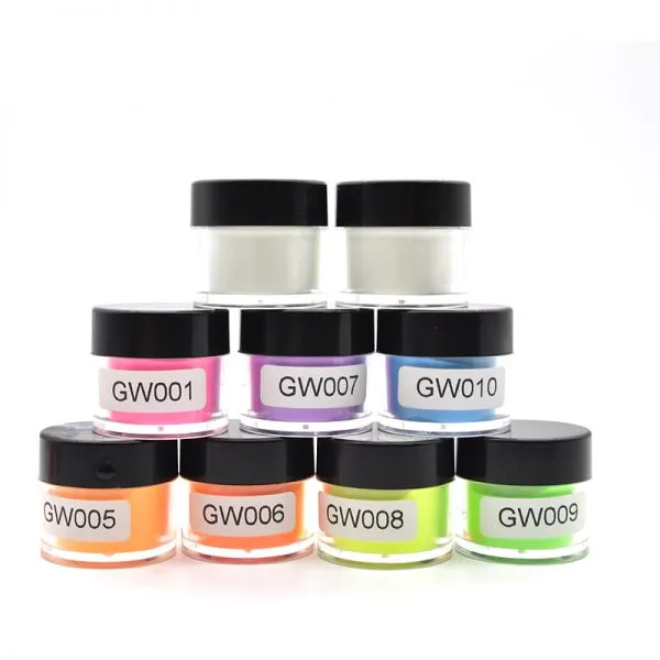 Queen Shining Colorful Acrylic Nail Dip Powder Nail Holographic Glitter Powder Glow in Dark for Dipping Nails photo-5