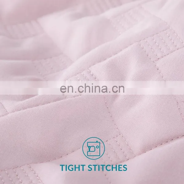 Fashion European And American Style King Bedroom Polyester Pink Adult Quilt Set photo-3