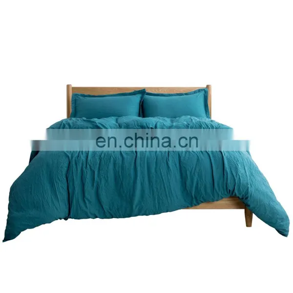Modern 100% Microfiber Water Wash Cotton Solid Color Hotel Bedding Duvet Cover Set photo-7