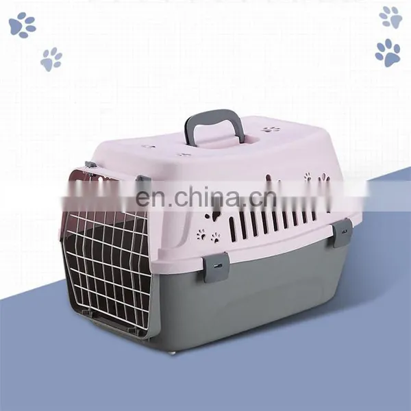 Solid Color Small Portable Plastic Air Transport Case Breathable Comfortable Pet Flight Case Pet Cage photo-3