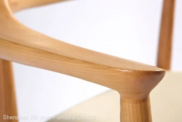 Wood Kennedy Chair With Genuine Leather Seat Cushion Chairs for Desk Large Oak Dining Sets photo-3