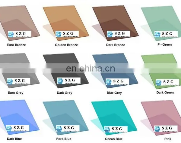 Heat Reflection Grey Blue Green Bronze Window Glass Factory Colored Tinted Building Glass photo-6