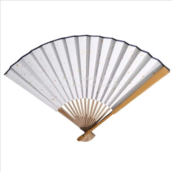 Bamboo Paper Folding Fan Chinese Style Freehand Brushwork Can be Customized photo-5