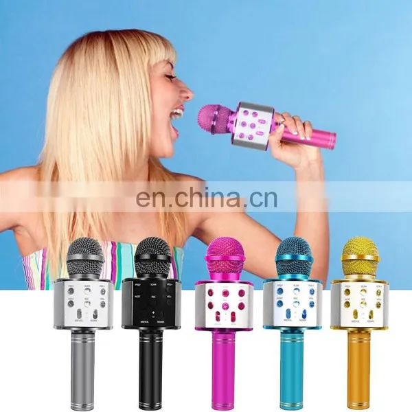 Portable Handheld KTV Microphone WS858 BT Wireless Microphone BT Speaker MIC Karaoke Singing Home Party WS 858 Microphone photo-5