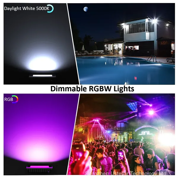 60W Tuya Smart LED Flood Lights WiFi Wireless RGBCW Multi Colors IP66 Outdoor LED Flood Light Work With Alexa/Google Home photo-2