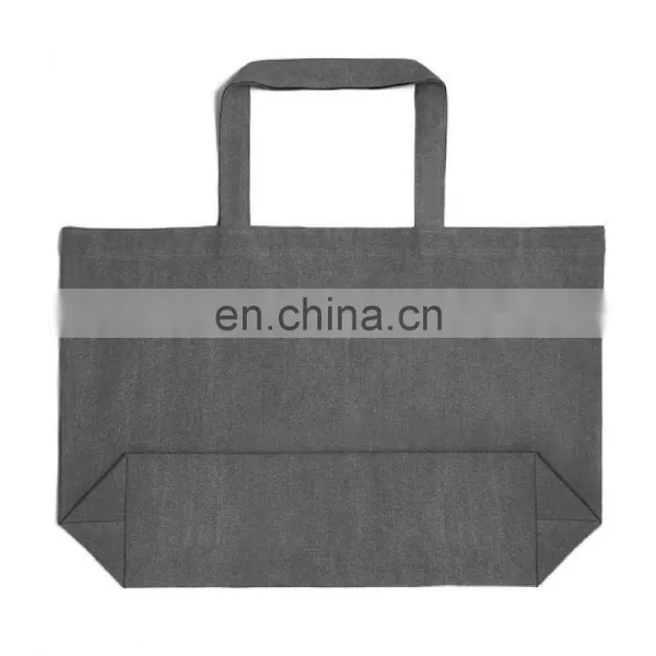 Durable Linen Cotton Canvas Shopping Tote Single Shoulder Bag for Womens photo-2