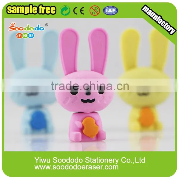 Mini TPR Cute Rabbit Shape 3D Eraser For Kids photo-2