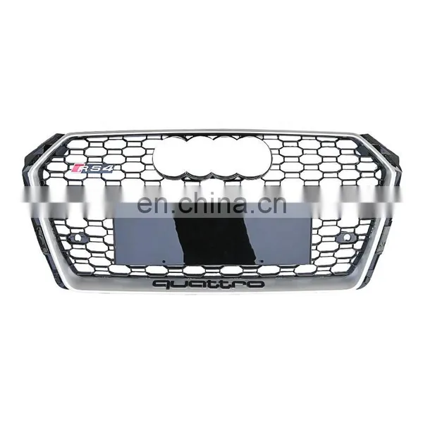 Replacement RS4 Car Front Grille for Audi A4 B9 Black Center Honeycomb Mesh High Quality Bumper Grill no Logo Style 2017-2019 photo-5