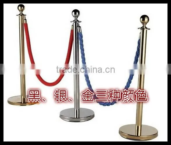 Gold Braided Rope Barrier Pole With Velvet Rope For Crowd Control photo-3