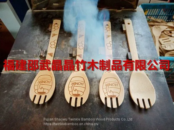 Bamboo Cooking Utensil Set Burned Cooking Spoon Set Halloween Kitchen Cook Tools Christmas Gift photo-3