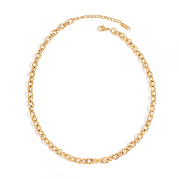 Non-Fade 18K Gold Plated Letter Necklace - Stainless Steel Coin Jewelry photo-2