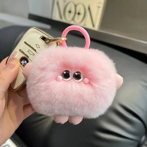 Kawaii Monster Fur Pom Pom Keychain photo-5