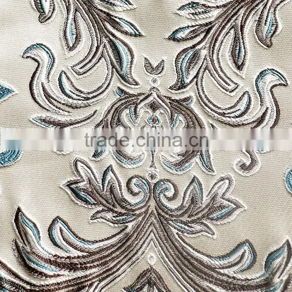 Blue Jacquard Sofa Fabric Recycled Polyester Fabric photo-5