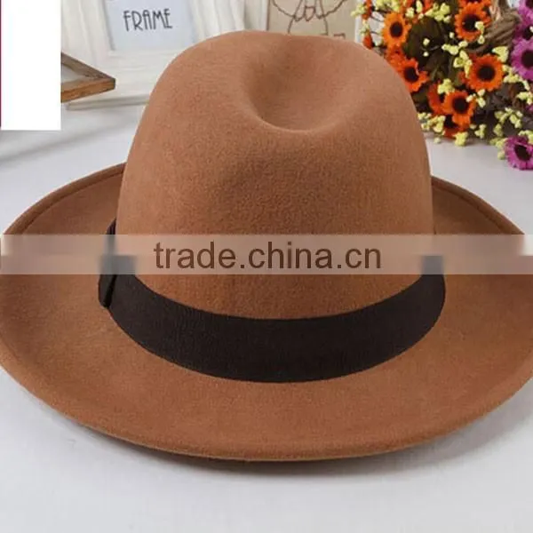 Wholesale Sakkas Grant Western Style Short Brim Wool Fedora Hat Fashionable Europen Vintage Style Mens Wool Felt Fedora Hat photo-3