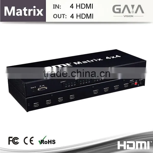 Gaia-Vision IR HDBaseT HDMI Switch Matrix 4x4 Extender Over UTP Cat5e/6 Cable up to 100m 120M With RS232 Control photo-2