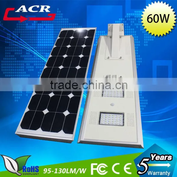 60W Bridgelux Chip Led and High Quality Monocrystalline Silicon Import From Usa All in One Solar Street Light photo-3