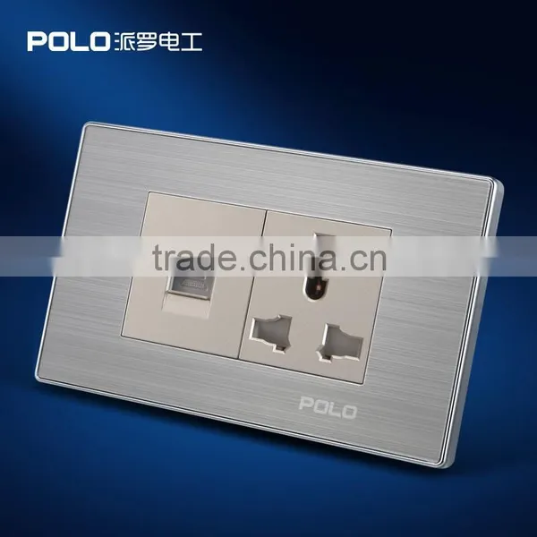 Hot Sale 118-X1 Stainless Steel PC Material Socket Multifunctional Socket and Computer Wall Socket