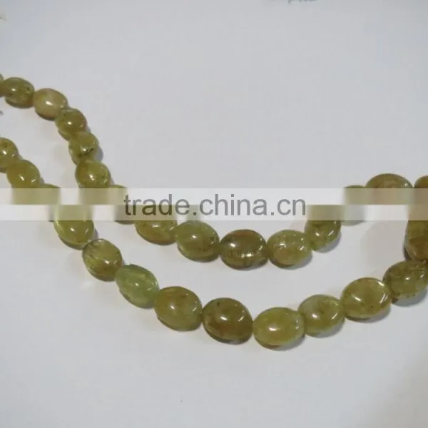 RARE Natural Chrysoberyl Cat's Eye Oval Stone Bead Necklace photo-4