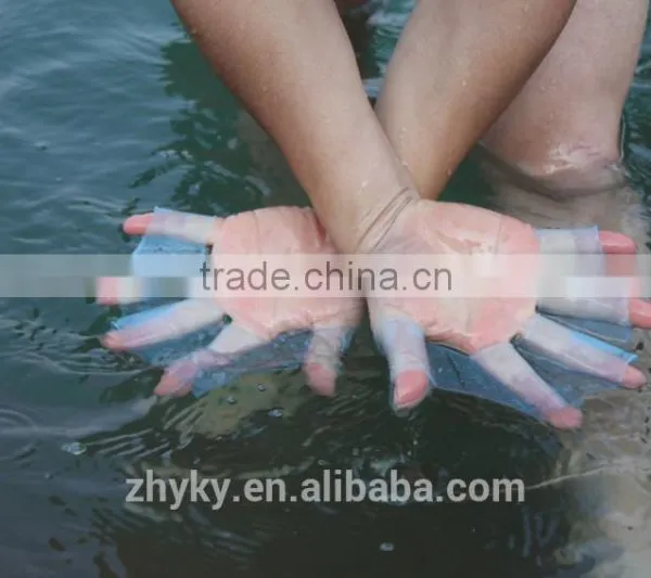 2016 Silicone Swimming Finger Webbed Gloves Frog Hand Flippers Gear Fins Palm Paddle photo-4