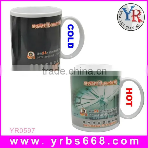 New Heat Sensitive Color Changing Coffee Mug , Good Unique Gift Idea | Fancy Heart Design | 11oz 100% Ceramic Mug photo-4