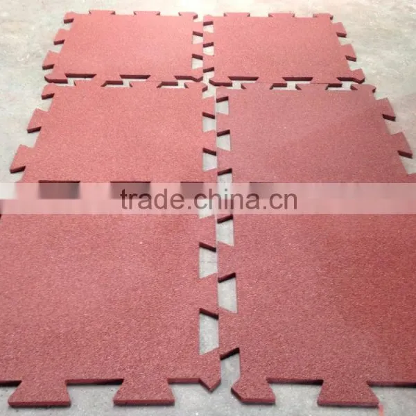 Interlocking Rubber Tiles, Puzzle Rubber Floor for Gym and Outside