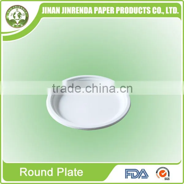 Disposable Tableware Bio-degradable Paper or Sugarcane 9" Round Plates