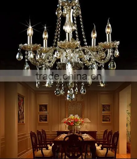 Good Quality K9 Crystal Chandelier Living Room Chandelier,Dining Room Chandelier Light With 5 Lights Cognac Color photo-2