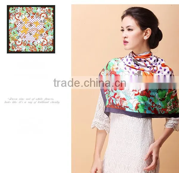 2015 New Arrival Spring Fashionable Chinese Wholesale Silk Scarves Made of the 100% Pure Silk /scarves/ Kerchief /headband/hijab photo-2
