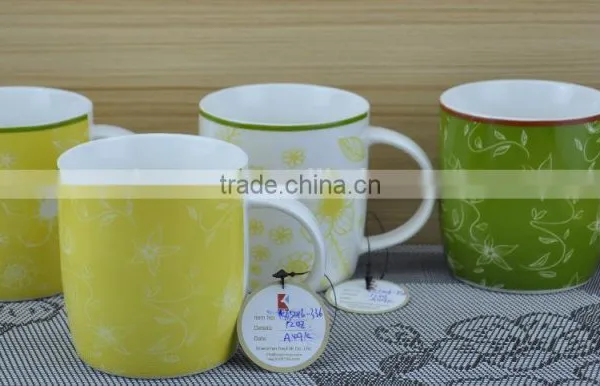 14OZ Water-ink Paintings Design Fully Decal Printed Coffee Cups, Shiny Surface New Bone China Mug, KL5001-A418 photo-3