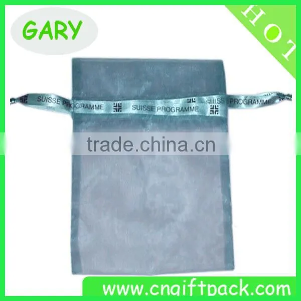 12x16cm China Organza Bags With Logo Ribbon photo-5