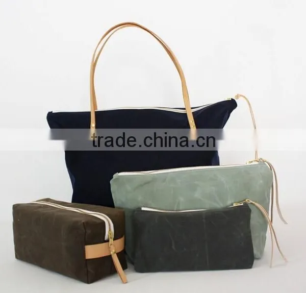 Personalized and High Quality Waxed Canvas Cosmetic Bag, Cosmetic Pouches , Cosmetic and Toiletry Storage Bags photo-5