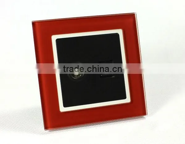 Hot Sell Cheaper Tempered Glass Telephone and TV Outlet Wall Socket 86mm photo-5