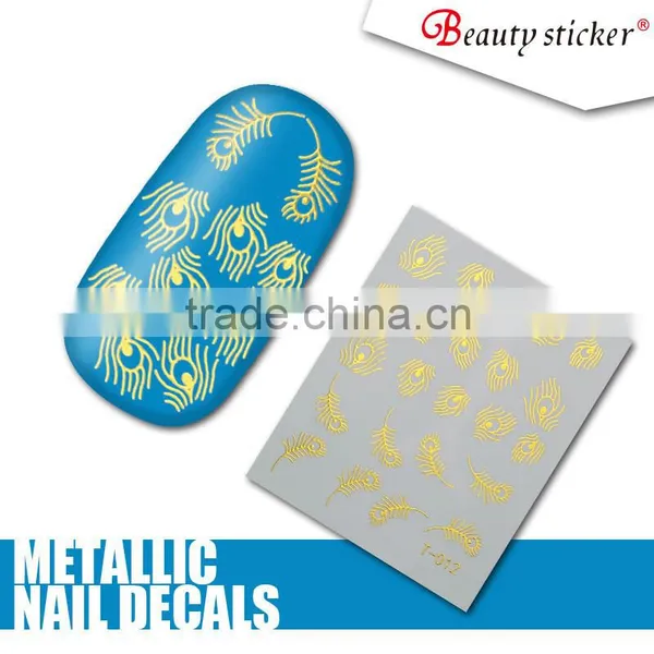 Popular 2016 Hot Sell Water Decals Nail Art Stickers Metallic Color Nail Wraps photo-4